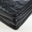 LOUIS VUITTON Monogram Emboss Kussan BB Shoulder Bag Black M22429 Auth 196585V-19