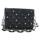 LOUIS VUITTON Monogram Emboss Kussan BB Shoulder Bag Black M22429 Auth 196585V-13