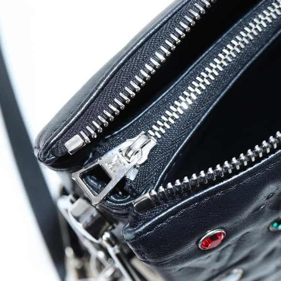 LOUIS VUITTON Monogram Emboss Kussan BB Shoulder Bag Black M22429 Auth 196585V