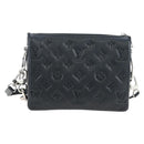 LOUIS VUITTON Monogram Emboss Kussan BB Shoulder Bag Black M22429 Auth 196585V-2