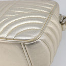 PRADA Diagram Chain Shoulder Bag Leather Champagne Gold Auth 196586V-13