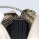 PRADA Diagram Chain Shoulder Bag Leather Champagne Gold Auth 196586V-19