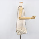 PRADA Diagram Chain Shoulder Bag Leather Champagne Gold Auth 196586V-25