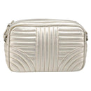 PRADA Diagram Chain Shoulder Bag Leather Champagne Gold Auth 196586V-3