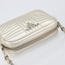 PRADA Diagram Chain Shoulder Bag Leather Champagne Gold Auth 196586V-6