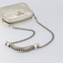 PRADA Diagram Chain Shoulder Bag Leather Champagne Gold Auth 196586V-7