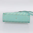 FENDI Zucca Canvas Peek A Boo Regular Bag Leather 2way Green Silver Auth 196588A-11