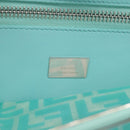 FENDI Zucca Canvas Peek A Boo Regular Bag Leather 2way Green Silver Auth 196588A-16