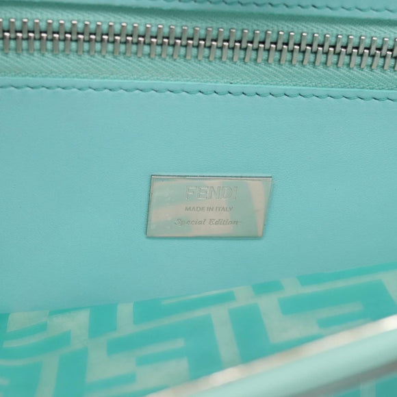 FENDI Zucca Canvas Peek A Boo Regular Bag Leather 2way Green Silver Auth 196588A