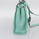 FENDI Zucca Canvas Peek A Boo Regular Bag Leather 2way Green Silver Auth 196588A-4