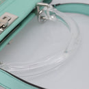 FENDI Zucca Canvas Peek A Boo Regular Bag Leather 2way Green Silver Auth 196588A-7