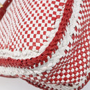 PRADA Shoulder Bag Leather White Red Auth 196589A-16