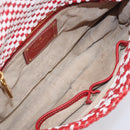 PRADA Shoulder Bag Leather White Red Auth 196589A-10