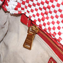 PRADA Shoulder Bag Leather White Red Auth 196589A-23