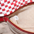 PRADA Shoulder Bag Leather White Red Auth 196589A-11