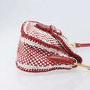 PRADA Shoulder Bag Leather White Red Auth 196589A-3