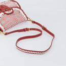 PRADA Shoulder Bag Leather White Red Auth 196589A-7