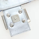 FENDI Mamma Baguette Shoulder Bag Canvas Blue Silver Auth 196591V-24
