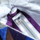FENDI Mamma Baguette Shoulder Bag Canvas Blue Silver Auth 196591V-28