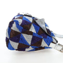 FENDI Mamma Baguette Shoulder Bag Canvas Blue Silver Auth 196591V-5