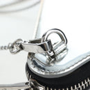 PRADA Chain Shoulder Bag Patent leather Silver Auth 196592M-8