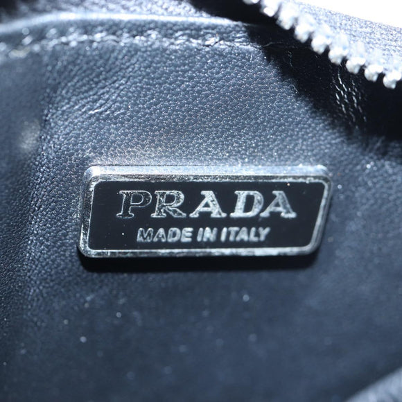 PRADA Chain Shoulder Bag Patent leather Silver Auth 196592M