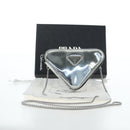 PRADA Chain Shoulder Bag Patent leather Silver Auth 196592M-12