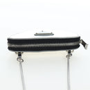 PRADA Chain Shoulder Bag Patent leather Silver Auth 196592M-6
