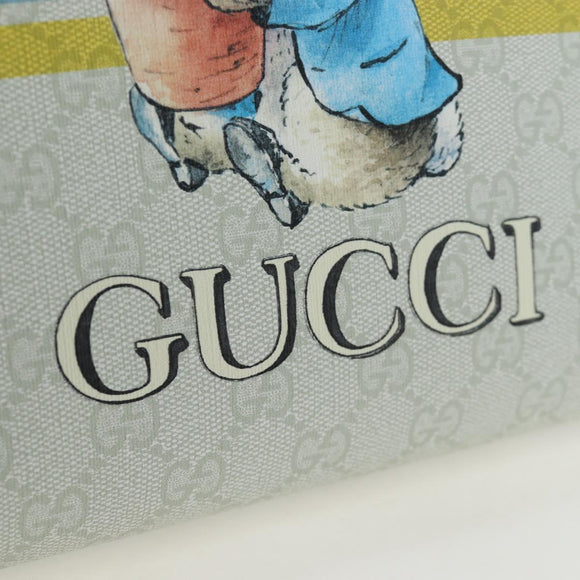 GUCCI GG Supreme Children's PVC Peter Rabbit White Blue 605614 Auth 196593SAM