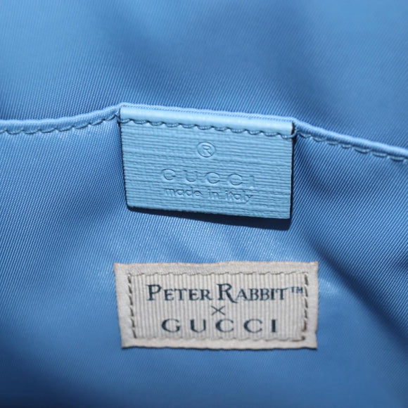 GUCCI GG Supreme Children's PVC Peter Rabbit White Blue 605614 Auth 196593SAM
