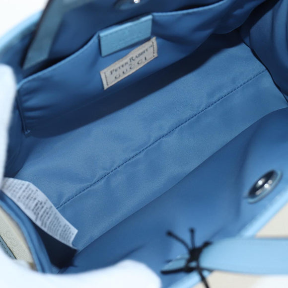 GUCCI GG Supreme Children's PVC Peter Rabbit White Blue 605614 Auth 196593SAM