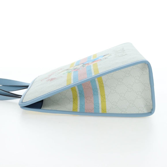 GUCCI GG Supreme Children's PVC Peter Rabbit White Blue 605614 Auth 196593SAM