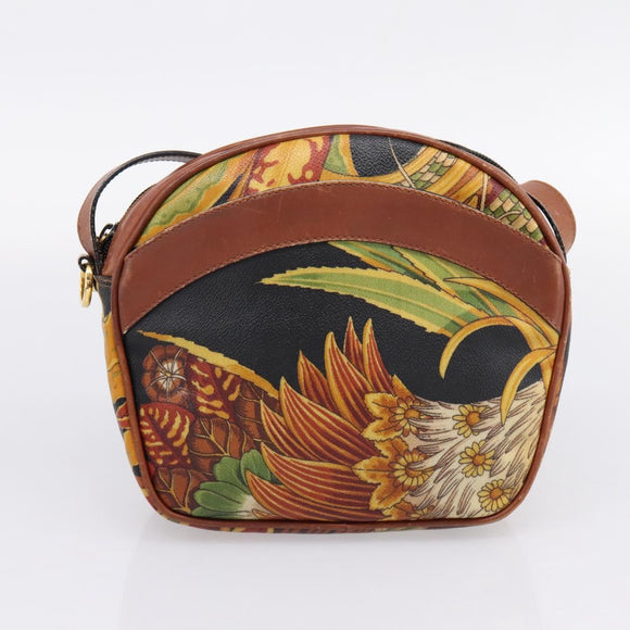 Salvatore Ferragamo Pouch Shoulder Bag PVC Leather 2 Set Brown Auth 196602