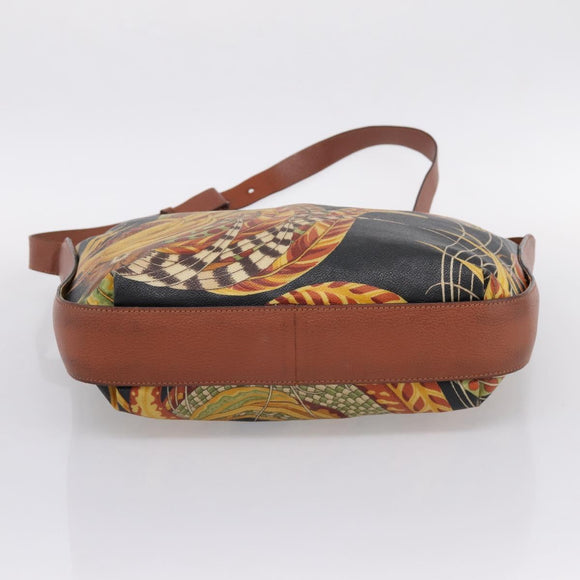 Salvatore Ferragamo Pouch Shoulder Bag PVC Leather 2 Set Brown Auth 196602