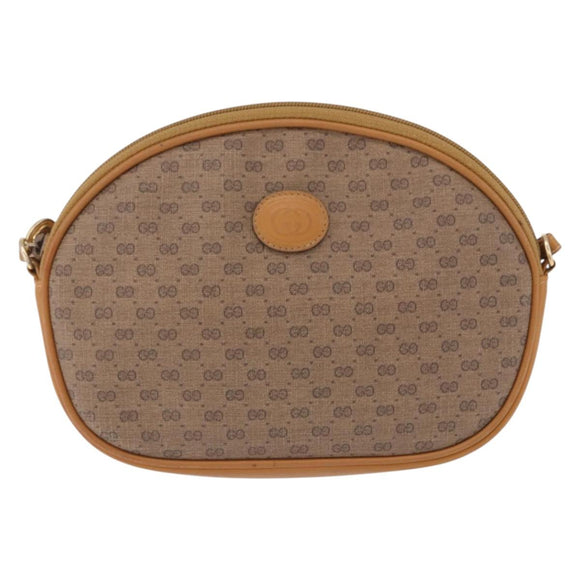 GUCCI Micro GG Supreme Shoulder Bag PVC Beige Gold 007 084 0094 Auth 196603