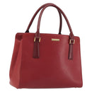 BURBERRY Hand Bag Leather Red Gold Auth 196605-1
