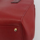 BURBERRY Hand Bag Leather Red Gold Auth 196605-12