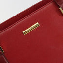 BURBERRY Hand Bag Leather Red Gold Auth 196605-14