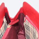 BURBERRY Hand Bag Leather Red Gold Auth 196605-19