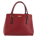 BURBERRY Hand Bag Leather Red Gold Auth 196605-2