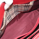 BURBERRY Hand Bag Leather Red Gold Auth 196605-24