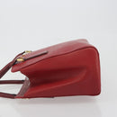 BURBERRY Hand Bag Leather Red Gold Auth 196605-5