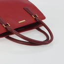 BURBERRY Hand Bag Leather Red Gold Auth 196605-7
