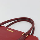 BURBERRY Hand Bag Leather Red Gold Auth 196605-8