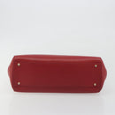 BURBERRY Hand Bag Leather Red Gold Auth 196605-9
