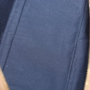 CELINE C Macadam Canvas Hand Bag Suede Navy Gold Auth 196609-16