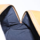 CELINE C Macadam Canvas Hand Bag Suede Navy Gold Auth 196609-18