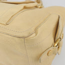 CELINE Boogie Bag Leather Beige Gold Auth 196610-9