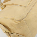 CELINE Boogie Bag Leather Beige Gold Auth 196610-14