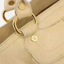 CELINE Boogie Bag Leather Beige Gold Auth 196610-10
